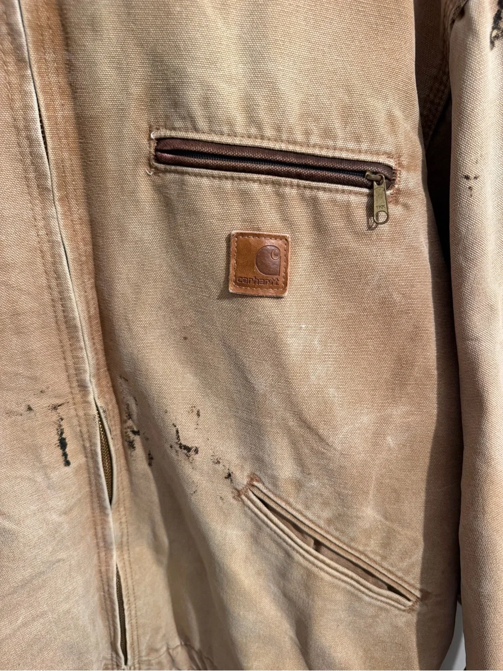 Vintage Carhartt J97 BRN Detroit Jacket Blanket Lined Brown XL Workwear Distress